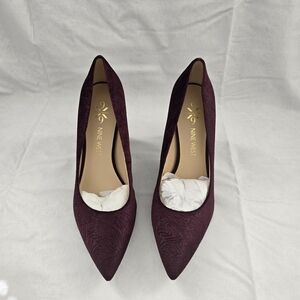 Nine West Dark Wine Textured Pointed-Toe Pumps